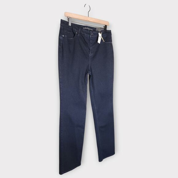 NEW Chicos Womens The So Lifting Straight Leg Jean Dark Blue M Modern Classic - Picture 2 of 6